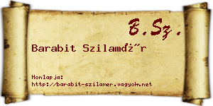 Barabit Szilamér névjegykártya
